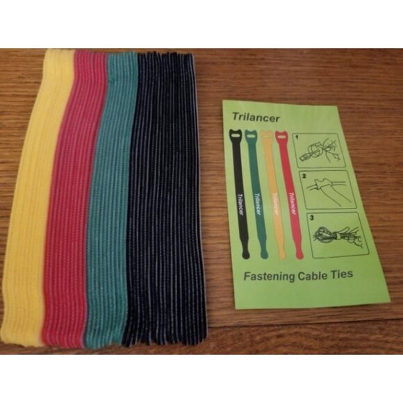 Reusable Cable Ties, Trilancer Cord Wraps, Adjustable Strap Fastener, 50 PCS - Picture 1 of 4